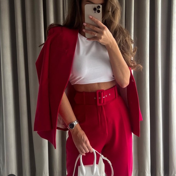 Zara high waisted belted pants - Picture 4 of 16